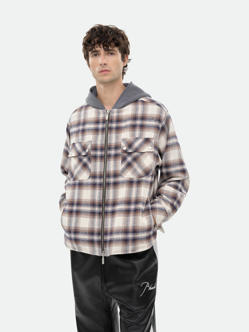 HOODED FLANNEL JACKET