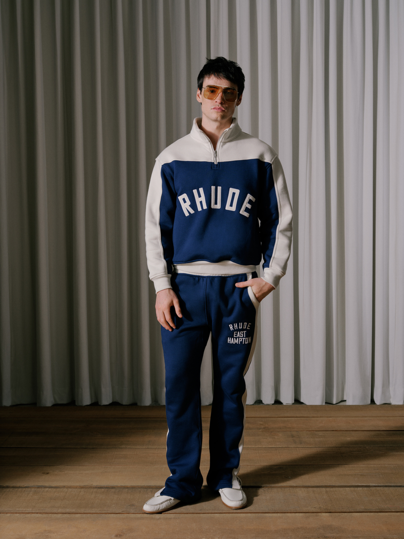 RHUDE CONTRAST QUARTER-ZIP VARSITY