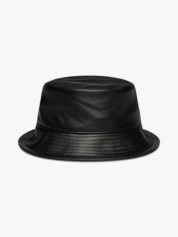 LOGO LEATHER BUCKET HAT