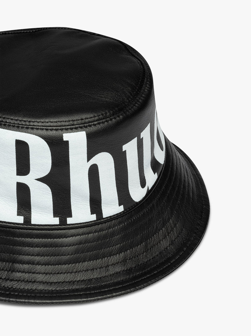 LOGO LEATHER BUCKET HAT