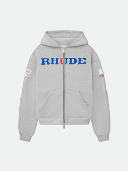 RHUDE RACING ZIP-UP HOODIE