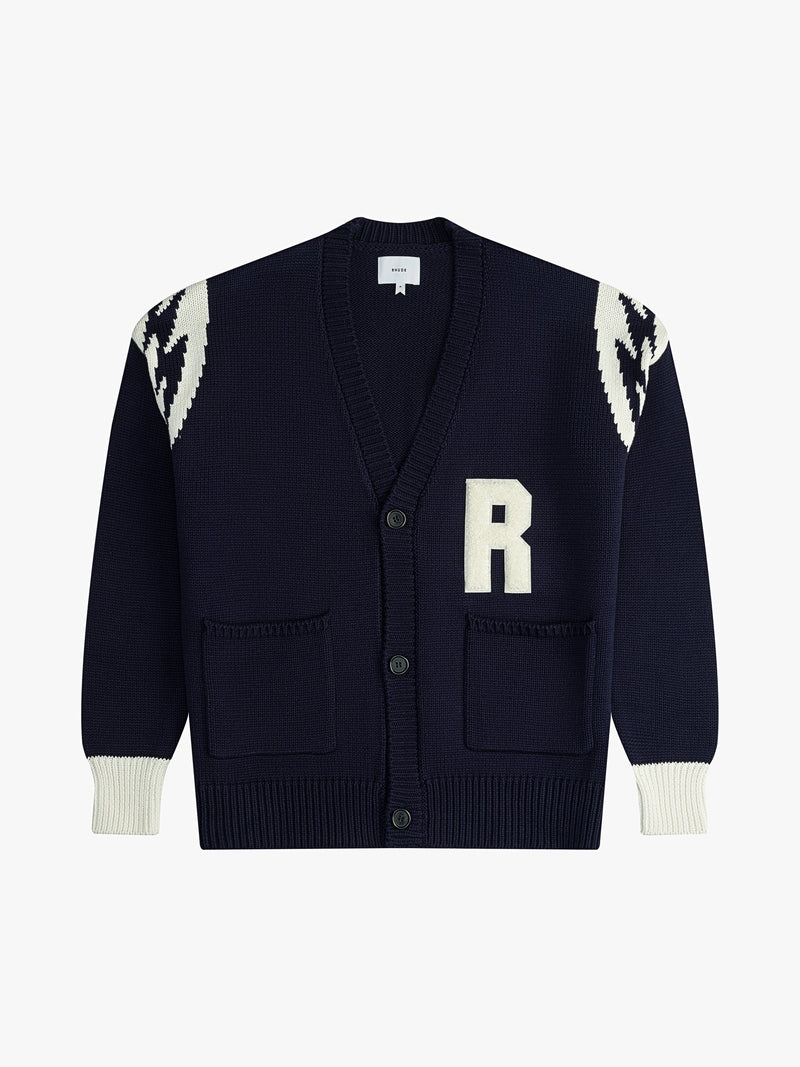 RHUDE LIGHTNING KNIT CARDIGAN