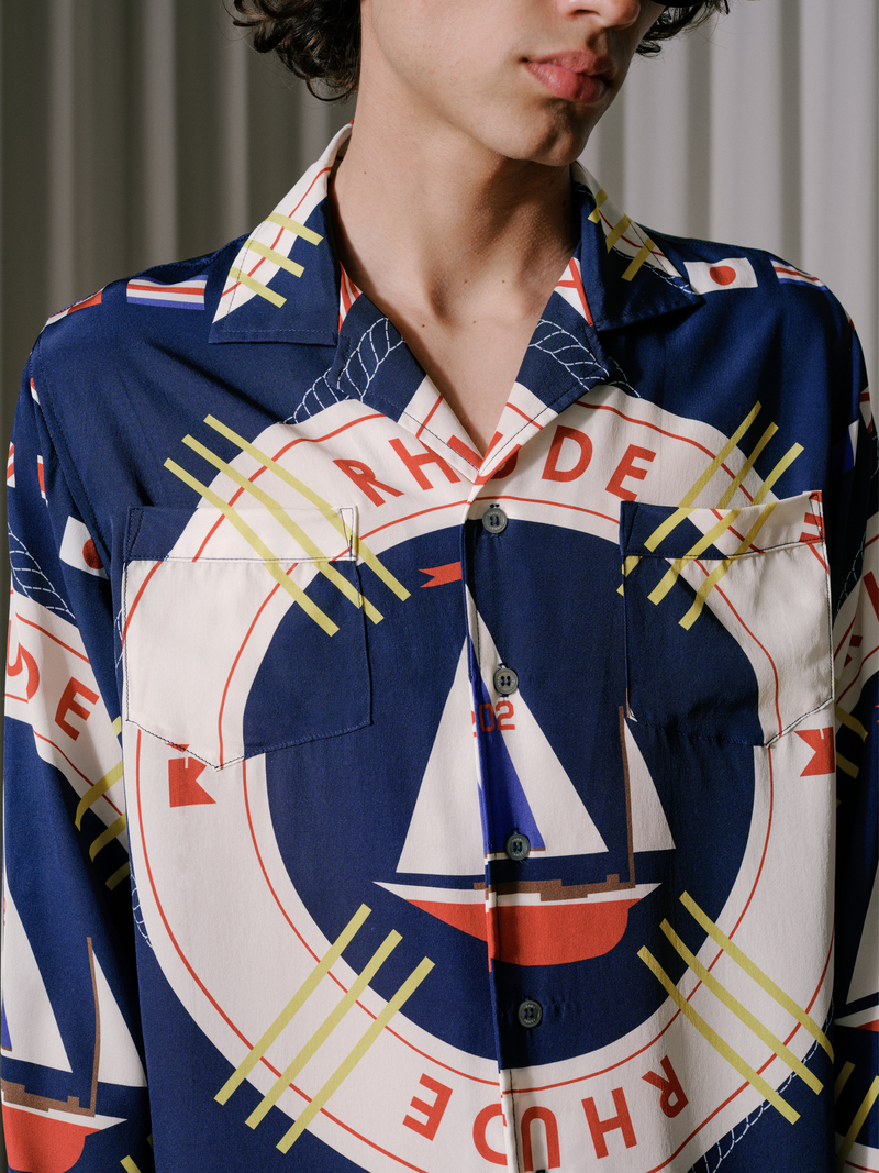 RHUDE FLAG SAIL LS SILK SHIRT