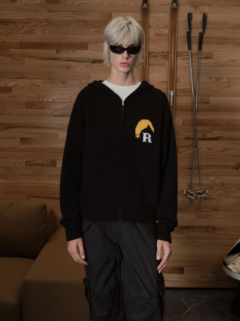 MOONLIGHT KNIT ZIP UP HOODIE