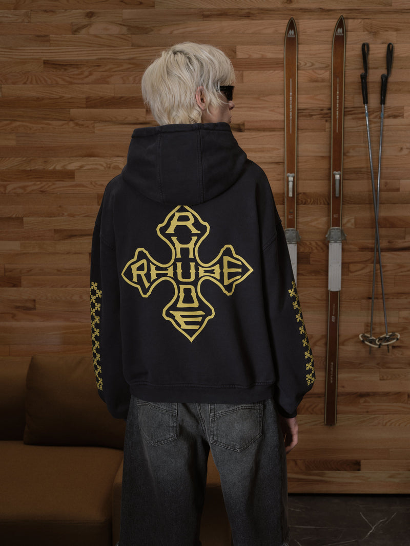 RHUDE CROSS LOGO HOODIE