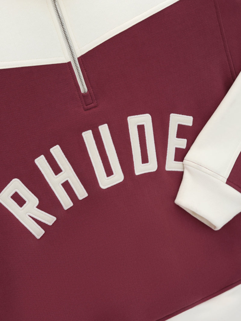 RHUDE CHAMONIX QUARTER-ZIP VARSITY