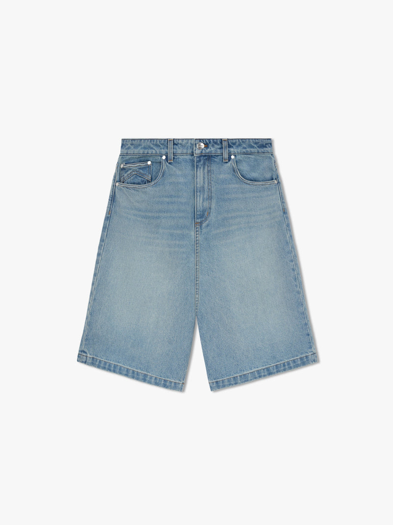 DROP CROTCH DENIM SHORTS