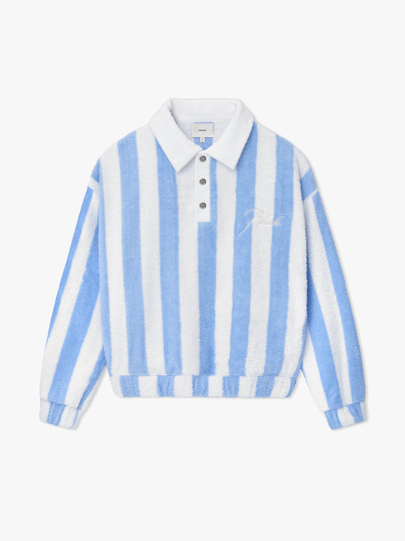 STRIPED LOOP TERRY POLO