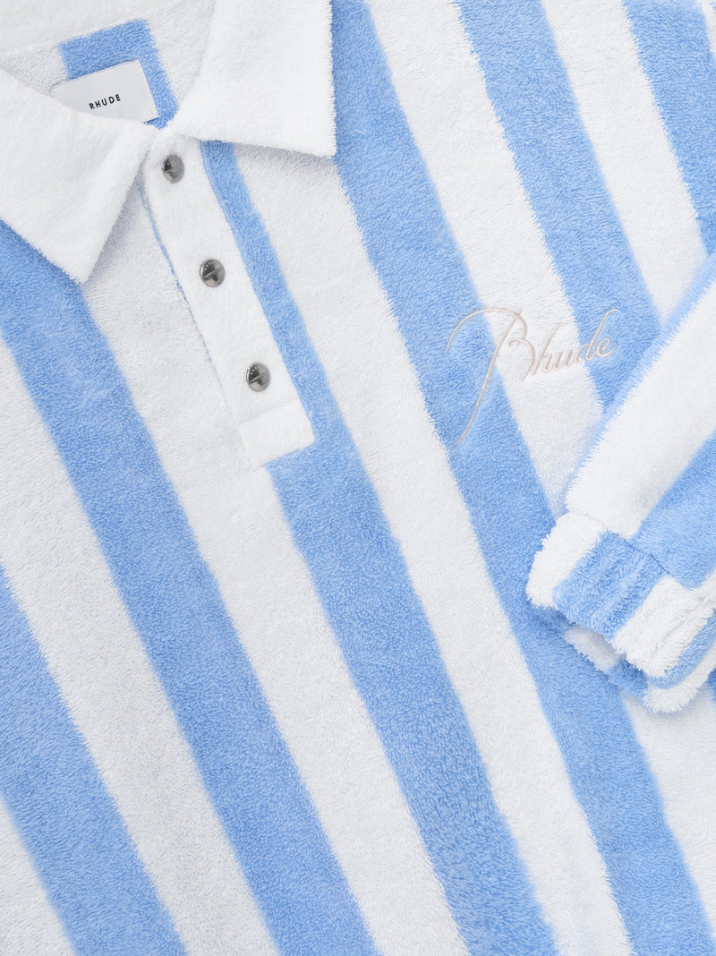 STRIPED LOOP TERRY POLO